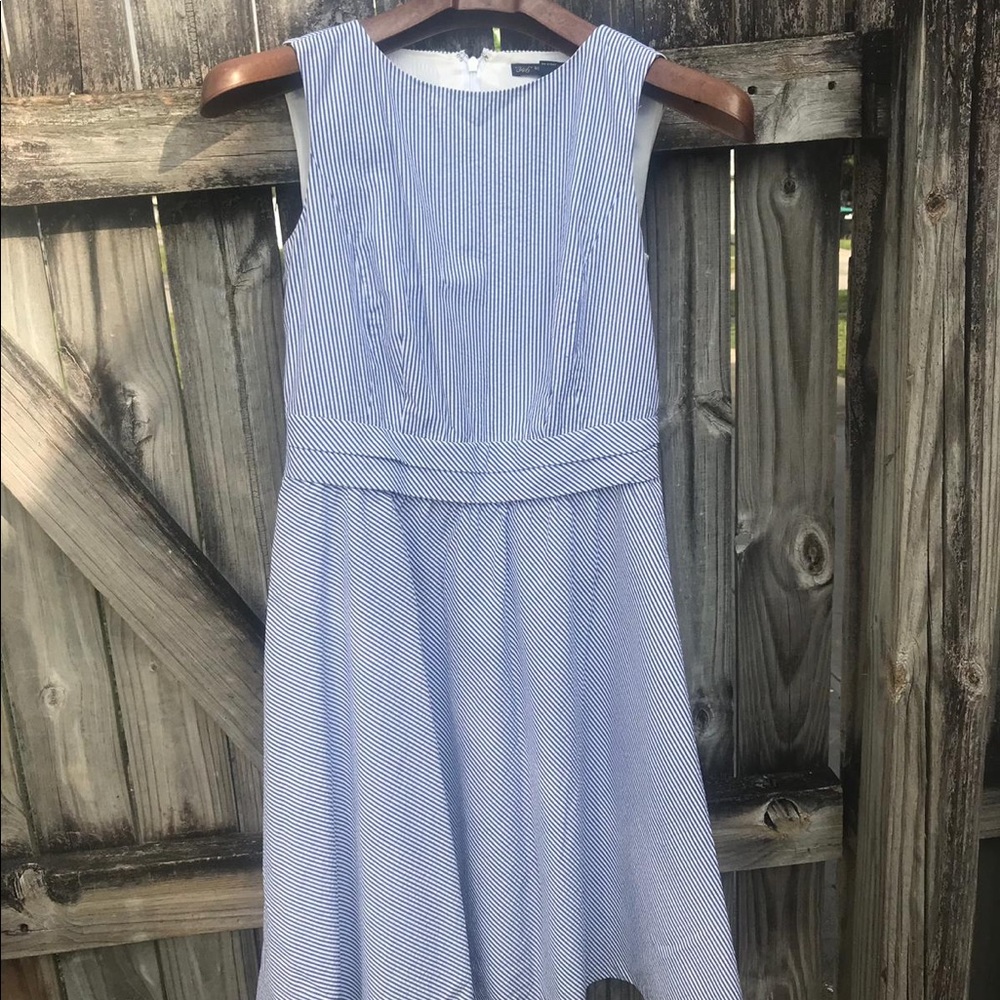 Blue stripes Brooks Brothers seersucker dress 2p